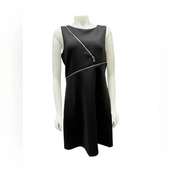 DKNY NWT Dress Fit & Flare Sleeveless Zipper Black Midi Size 8 - Picture 4 of 12